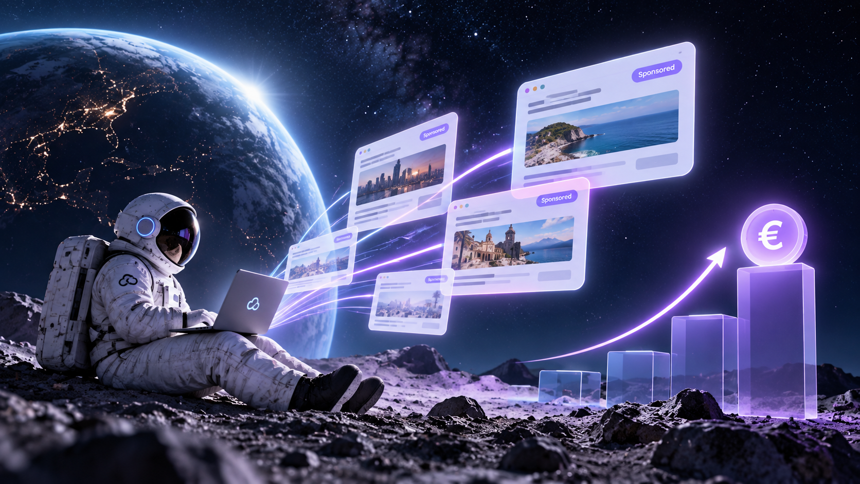 Artículos patrocinados como vía de monetización para medios digitales, representados mediante contenidos conectados a nuevas fuentes de ingresos.