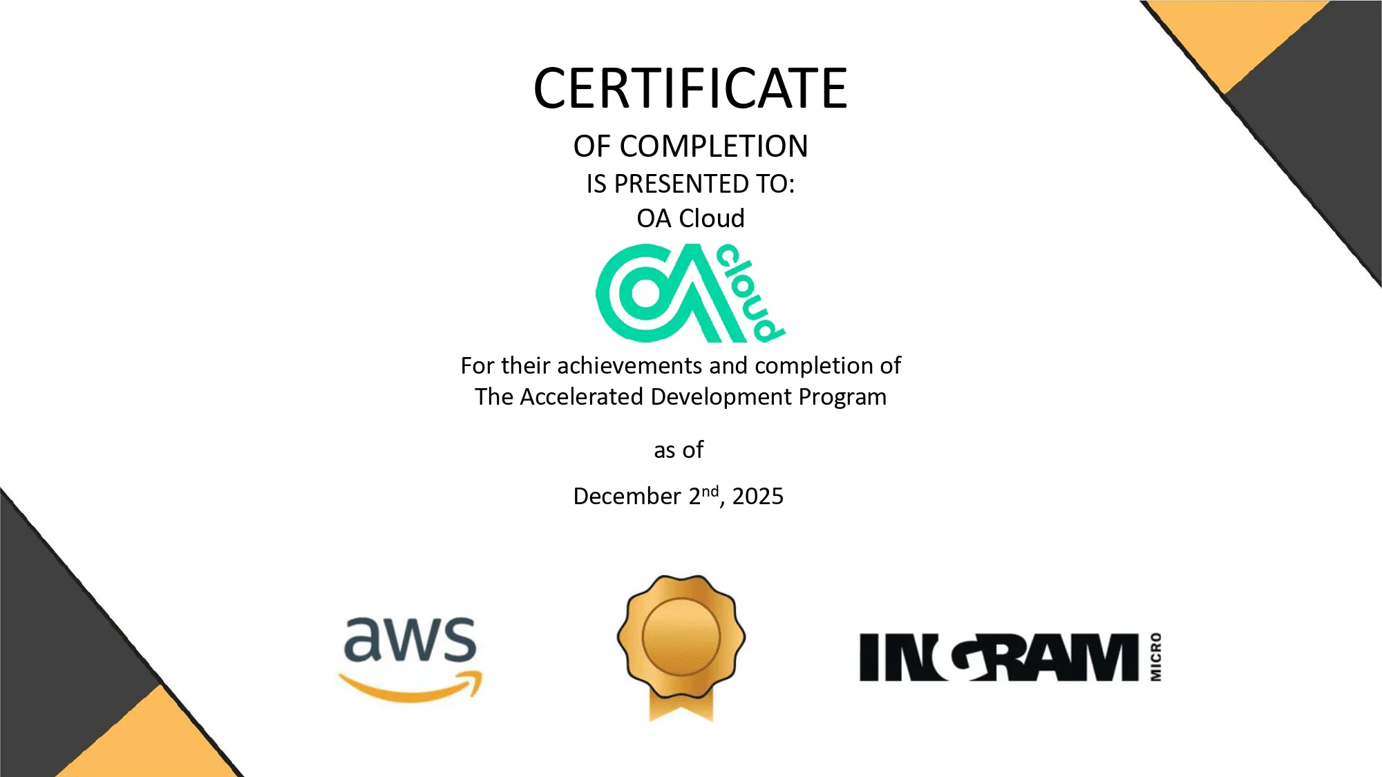 ¡OA Cloud se certifica como especialista en Amazon CloudFront tras completar el programa Accelerated Development de AWS!